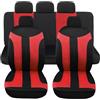 Susy Shop Coprisedili Auto Modello Universali LS05 Kit Anteriore e Posteriore Per Utilitarie Medie Piccole Non Adatto Ai Suv (Rosso)