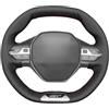 MEWANT Rivestimento per Volante in Pelle PU Cucito a Mano per Peugeot 208 2020-2022/308 (SW) 2021-2022/2008 2019-2022/3008 2016-2022/508 2018-2022/508 SW 2019-2022/5008/Partner/Rifter