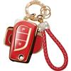 ATFIGII Custodia per chiave auto compatibile con Toyota Yaris Aygo X Yaris Cross Yaris Hybrid, custodia protettiva in TPU con bling bling, portachiavi con 2 tasti, oro rosso