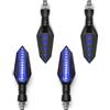 ZHANGTONG indicatori di direzione Indicatori di direzione universali 2/4 pezzi per moto freccia ambra lampada segnale lampeggiante posteriore indicatori luci freno 12V(2 pairs Blue-Blue)