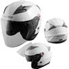 A-PRO SRL Casco Jet Moto Scooter Omologato ECE 22-05 Visiera Parasole Antigraffio Bianco XL