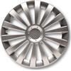 Albrecht Auto-Zubehör Albrecht Copricerchi 15 pollici argento neri per cerchioni in acciaio - Borchie pollici Meridian in plastica di alta qualità con rivestimento a strati - Made in EU
