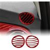 KUNGKIC Per Fiat 500 2008-2023 Abarth 595 2012-2023 cruscotto auto controllo centralizzato uscita dell'aria laterale telaio in fibra di carbonio adesivo decorativo per interni regalo (rosso)