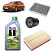 OP Kit tagliando 3 filtri + 4L olio Mobil 0W20 ESP per Volkswagen Polo 6 1.0 benzina 2017+