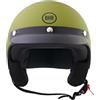 BHR Casco Demi-Jet 839 - Casco Scooter Omologato ECE 22.06 con Frontino e Sgancio Micrometrico - Verde Opaco XS