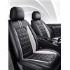 HCGLED Set Copri-Sedile per Anteriori e Posteriori Per Audi A3 2005-2007 Pelle Impermeabile Set Completo Copri-Sedile Fodere Anteriori e Posteriori Set Coprisedili,Black-white