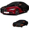 generico Telo copriauto esterni Compatibile con Alfa Romeo Giulia GTA 2020-2025,antivento,antipioggia,antineve,antisole impermeabile,protezione per tutte le stagioni (black orange)