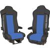 Generisch Rivestimenti per sedili per camion Iveco S-Way in pelle ecologica 1 + 1 per camion, colore blu (sedile del passeggero e del conducente)