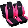 Lupex Shop Coprisedili auto compatibili per C1 prima serie dal 2005 al 2014 con poggiatesta integrato, Nero Fucsia, Prodotto Made In Italy