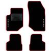 QUEMAR Tappetini Auto compatibili con Opel Mokka e Mokka-e dal 2021/ Kit Tappeti Moquette e Gomma su Misura (Set 2 Anteriori +2 Posteriori)/ Ricami e Colori Personalizzati (Bordo Rosso, 2 Ricami)
