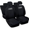 Lupex Shop Coprisedili auto compatibili con Mini, bicolore Nero - Nero, Made in Italy, tessuto poliestere