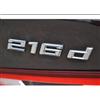 HolaDemo Emblema auto 216d decalcomania numero dietro lettere adesivo zinco badge stile 3D adatto per BMW 216d Car Model Argento