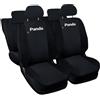 Auto Accessori Lupex - Coprisedili Auto Compatibili per Panda Seconda 169 e Terza 319 serie, Made In Italy, fodere sedili anteriori e posteriori (Nero/Nero - schienale posteriore 50e50)