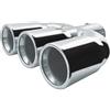 SIMONI RACING TRX/109 Terminale di Scarico Universale Tripla Uscita Rotonda in Acciaio Inox, 3x75 mm, Ingresso Regolabile 35-62 mm, Lunghezza 250 mm, Fissaggio con Bulloni, Lucidato a Specchio