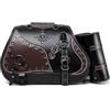 Avejjbaey General - Set di borse da sella per moto, tasche laterali impermeabili in pelle PU, con porta bevande, elegante borsa