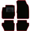 QUEMAR Tappetini Auto compatibili con Ford Fiesta MkVI 6 serie 2008-2017/Kit Tappeti Moquette e Gomma su Misura (Set 2 Anteriori + 2 Poster.)/Ricami e Colori Personalizzati (0 Ricami, Bordo Rosso)