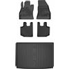 MOTOS Set di tappetini in gomma e tappetini per il bagagliaio per Fiat 500L 2012-2022 Migliorare il comfort di viaggio con tappetino antiscivolo auto 3D- tappetini per tutte le stagioni auto, protezio