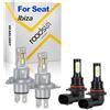 ROADSUN Lampadine LED Per Fari Auto, 20000LM, 6000K Bianco, 12V, Abbaglianti e anabbaglianti H4, Fendinebbia 9006 HB4, Fari LED con protezione IP67, For Seat Ibiza 2008-2015