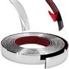 phil trade RECAMBO Modanatura cromata Versatile, flessibile e autoadesiva, 25 mm x 5 m
