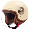 GAORUTO Casco integrale Casco jet Brain - Casco jet DOT/ECE Casco moto retrò Cruiser Chopper Scooter Crash Jet Casco semiguscio per uomo Donna A,54~61CM