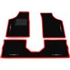 Generico Tappetini compatibili con Alfa romeo 33 1983-1994 - posteriori uniti, ricamo bandiera Italia, kit tappetini auto personalizzati, set tappeti in moquette, bordo rosso.