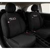 Auto Accessori Lupex | Coprisedili Auto Compatibili con 500X 2014-2023, Set 12 Pezzi, Made in Italy, Tessuto Policotone, Fodere Protezioni Sedili Anteriore e Posteriore (Nero/Nero)
