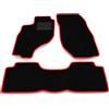 Generico Tappetini compatibili con Nissan Terrano 2 1993-2007 - 3 porte - posteriori uniti, bordo rosso, kit tappetini auto personalizzati, set tappeti in velluto, tappeto auto