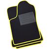 ASC Tappetini Auto Compatibili con Fiat 600 1998-2010, Moquette con Bordo Antiscivolo Giallo, Battitacco in Gomma