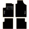 QUEMAR Tappetini Auto per 500 dal 2007, Bordo Beige, 2 Ricami | anche Hybrid / Kit Tappeti Moquette e Gomma su Misura / Set 2 Anteriori + 2 Posteriori / Ricami e Colori Personalizzati
