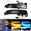 Hacreyatu Indicatori di direzione dinamici a LED per specchietti retrovisori laterali per Mercedes-Benz W176 W246 W212 W204 CLA C117 GLA GLK W221 CLS W218 (Blu-Giallo)