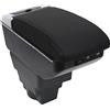 OYHCM Bracciolo Centrale per Opel Astra J 2012-2020, Doppio Scomparto, Pelle Nera, Facile da Installare, Accessorio Auto Personalizzato