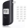 Homissor Etilometro Portatile Certificato, Alcol Test, Etilometro Portatile Personale per Uso Domestico e Professionale, Contiene 20 bocchini, Display Digitale LCD, Rilevamento rapido, 【Batterie Non Incluse】