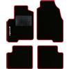 QUEMAR Tappetini Auto compatibili con Panda III dal 2012 e Hybrid/Kit Tappeti Moquette e Gomma su Misura (Set 2 Anteriori + 2 Posteriori)/ Ricami e Colori Personalizzati (Bordo Rosso, 1 Ricamo)