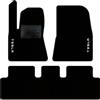 QUEMAR Tappetini Auto compatibili con Tesla Model 3 dal 2017 anche Highland/Kit Tappeti Moquette e Gomma su Misura (Set 2 Anter.+1 Poster.)/Ricami e Colori Personalizzati (Bordo Nero, 2 Ricami)