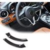 YIWANG - Copertura decorativa per volante in stile fibra di carbonio, per interni auto, 2 pezzi, per Stelvio/Giulia