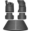 ELMASLINE 3D Tappetini Gomma e Vasca Baule per Opel Meriva B 2010-2017 | Tappetini Auto | Vasca per il bagagliaio | Accessori auto