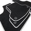 teileplus24 Tappetini per VW T5, T6, T6.1 2003-07/2024 | Su misura 2 pezzi Fissaggio Antiscivolo Velluto Bordatura Cuciture decorative