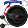 pro-Styling design for perfection Serratura per porta, per roulotte, camper, caravan, barca, colore nero, parte esterna girevole a sinistra