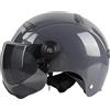 GAORUTO Casco Moto Mezza Faccia, Casco Mezzo Guscio omologato DOT/ECE Casco Jet retrò DOT/ECE Casco Jet con Fibbia a sgancio rapido Regolabile F,55~60CM
