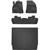 MOTOS Set di tappetini in gomma e tappetini per il bagagliaio per Peugeot 5008 I 2009-2017 Migliorare il comfort di viaggio con tappetino antiscivolo auto 3D- tappetini per tutte le stagioni auto, pro