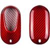 M.JVisun Genuino Fibra di Carbonio Custodie per Chiavi Auto Per Mercedes-Benz C S GLC EQE EQS C300 S500 S560 S580 AMG R232 W206 W223 Cover Chiave Guscio Chiave - Rosso