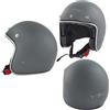 A-Pro Casco Jet Open Face Moto Custom Scooter Grigio Opaco Taglia L