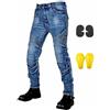GEBIN Pantaloni Moto da Uomo in Jeans con Fibra Aramidica e Protezioni
