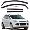 J&J AUTOMOTIVE GP Deflettori d'Aria per Ford Kuga 2013-2019, Set da 4 Pezzi, Antiturbo Antivento Antipioggia, Anteriore Nero fumé Oscurato