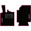 QUEMAR Tappetini Auto compatibili con Smart Fortwo W451 2007-2014 / Kit Tappeti in Moquette e Gomma su Misura (Set 2 Anteriori) / Ricami e Colori Personalizzati (2 Ricami, Bordo Rosa)