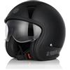 Generico Casco JET moto Vintage Café Racer Spirit Origine rebel,prestige,Sticke (NERO LUCIDO, L)