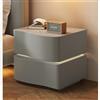 JDPYURV Comodino Sospeso In Stile Wave Con Luce, Moderno Semplice Comodino In Legno Color Crema Con Due Cassetti E Piedi Da Letto Incastonati,per Camera Da Letto Soggiorno(D,40*40*42cm/15.7*15.7*16.5in)