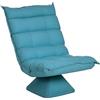 HOMCOM Poltrona Relax Girevole 360° con Schienale Regolabile in 5 Posizioni, Poltrona da Terra, Seduta Ampia Imbottita Spessa in Microfibra Effetto Velluto, per Soggiorno Lettura, 62x70x95 cm, Blu