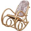 Mendler Sedia a Dondolo Classica Elegante M41 - Legno Chiaro Seduta Tessuto Jacquard Marrone