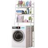 YASTA Mobile Scaffale sopra Lavatrice e Asciugatrice, Scaffale Bagno Salvaspazio 3 Ripiani, Coprilavatrice Universale Organizer Lavanderia, 160x65x25cm, Bianco